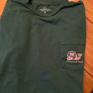 Vineyard vines green short sleeve-  football logo